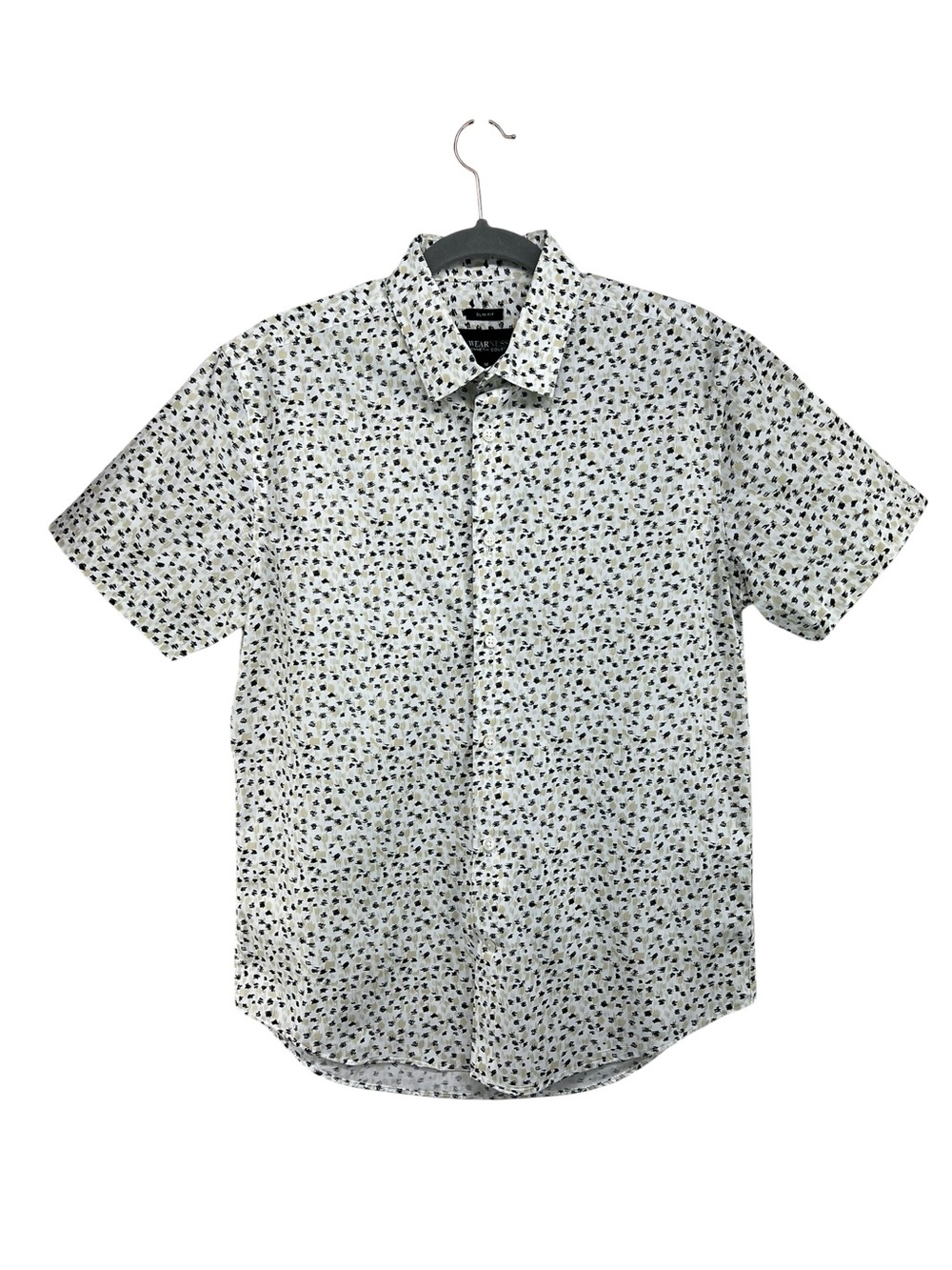 Kenneth Cole Awearness Slim Fit Elevated Casual Short Sleeve Button Down Medium